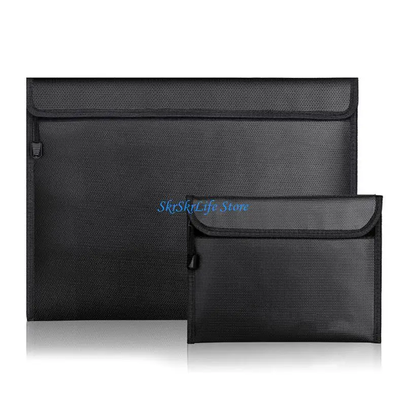 

E65E Fireproof Document Bag, Fireproof Waterproof Money Bag File Bag with Zipper for Cash, Important File Documents Valuables