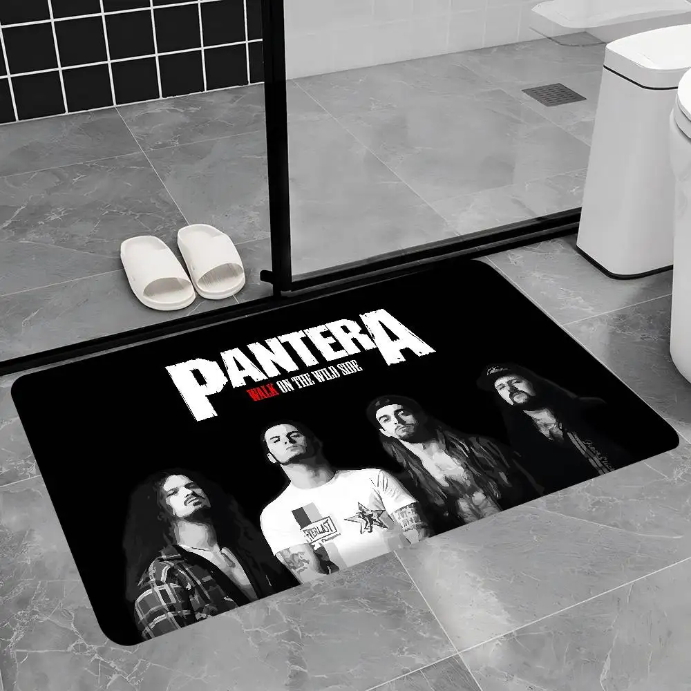 Metal Band P-Pantera Entrance Door Mat Washable Non-Slip Living Room Sofa Chairs Area Mat Kitchen Welcome Doormat
