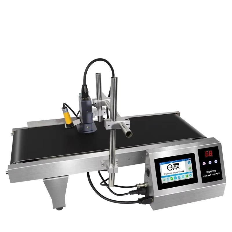 Industrial automatic on-line inkjet printer on ZJL plastic bag cartons for valid period marking barcodes in conveyor belts