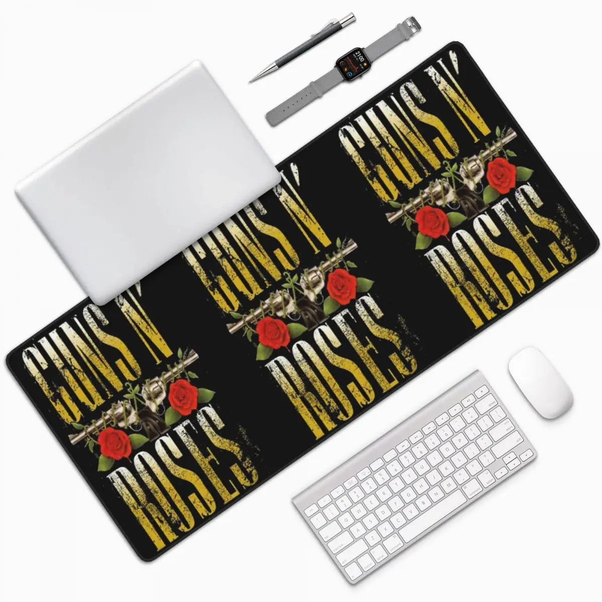 

Guns N Roses Lightsaber Merch Большой коврик для мыши Компьютерная клавиатура Коврик для мыши Игровой ноутбук Настольный коврик Офисные аксессуары Настольные коврики