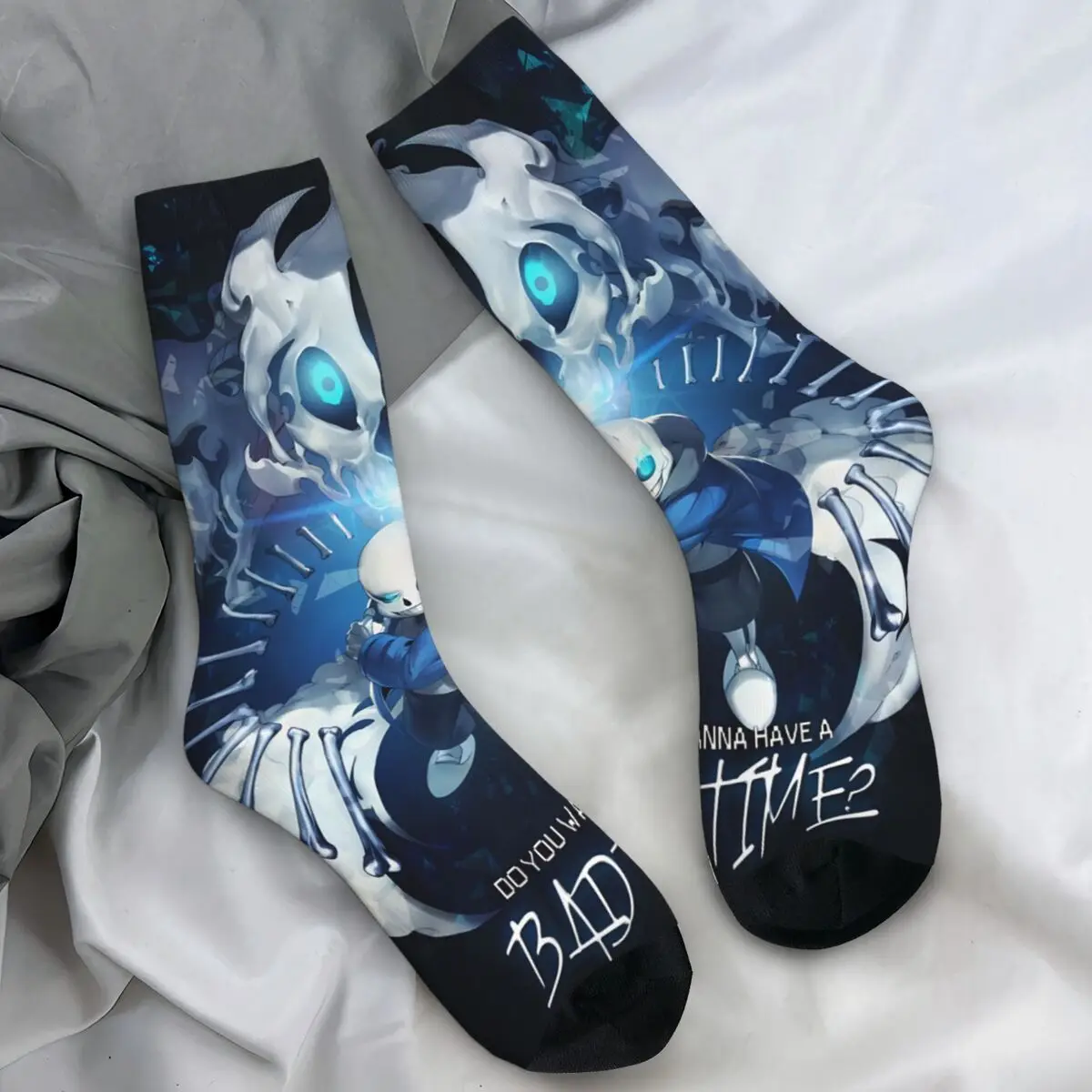 

Adults Men Socks Undertales Sans Game 3D Print Stockings Autumn Gothic Breathable Socks Design Outdoor Sports Non-Slip Socks
