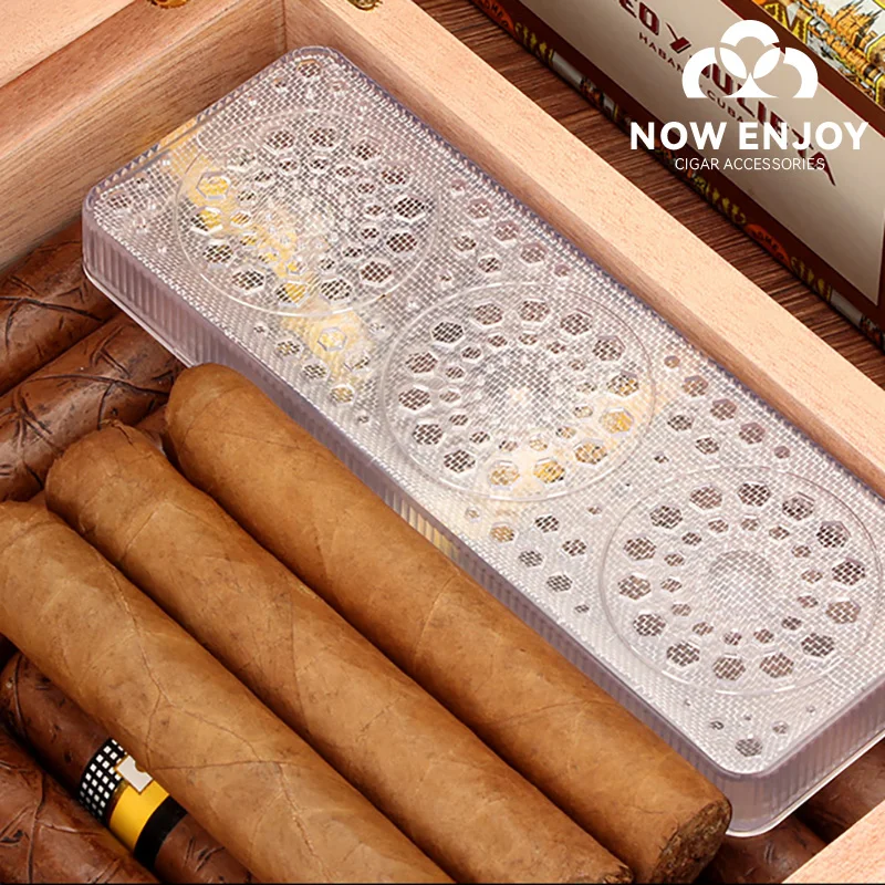 Circle / Rectangle Cigar Humidor Box  Cigar Humidifier Moisturizing Box Strip Travel   Smoking Accessories