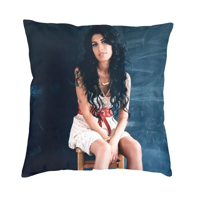 Nordic Style Amy Winehouse Throw Pillow Case Home Decorative Square British Singer Cushion Cover 45x45cm Pillowcover for Sofa