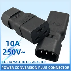 IEC 320 C19 to C14 AC Power Adapter Plug PDU PSU APC UPS C14 male to C19 adapter, IEC C19 to C14 Computer room server power 16A