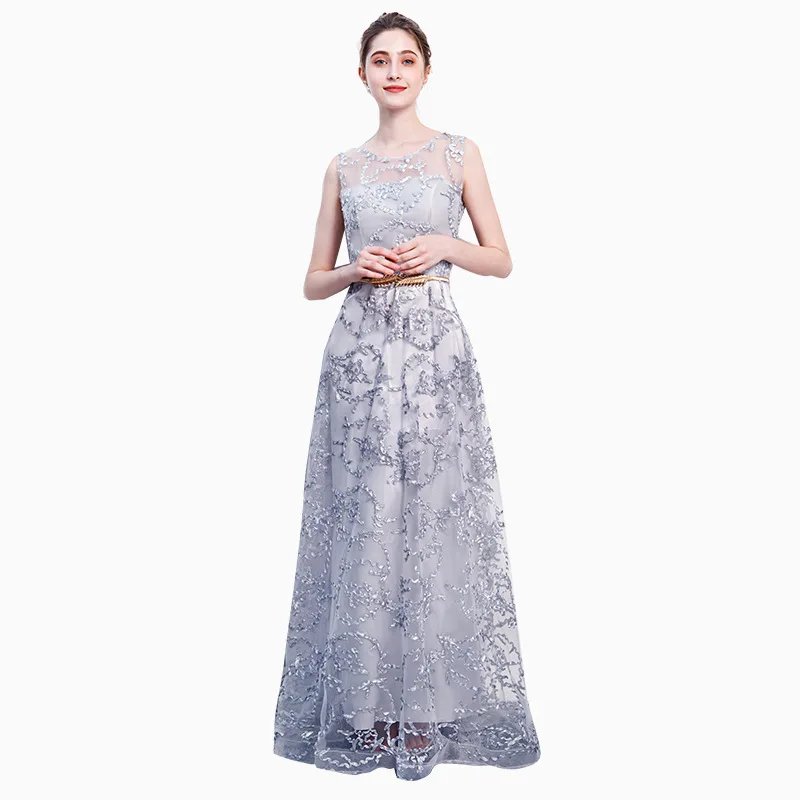 Sleeveless Banquet Evening Dress 2025 New Style Slim Fitting Temperament Elegant And Simple Slimming Dress Host Dress Customized
