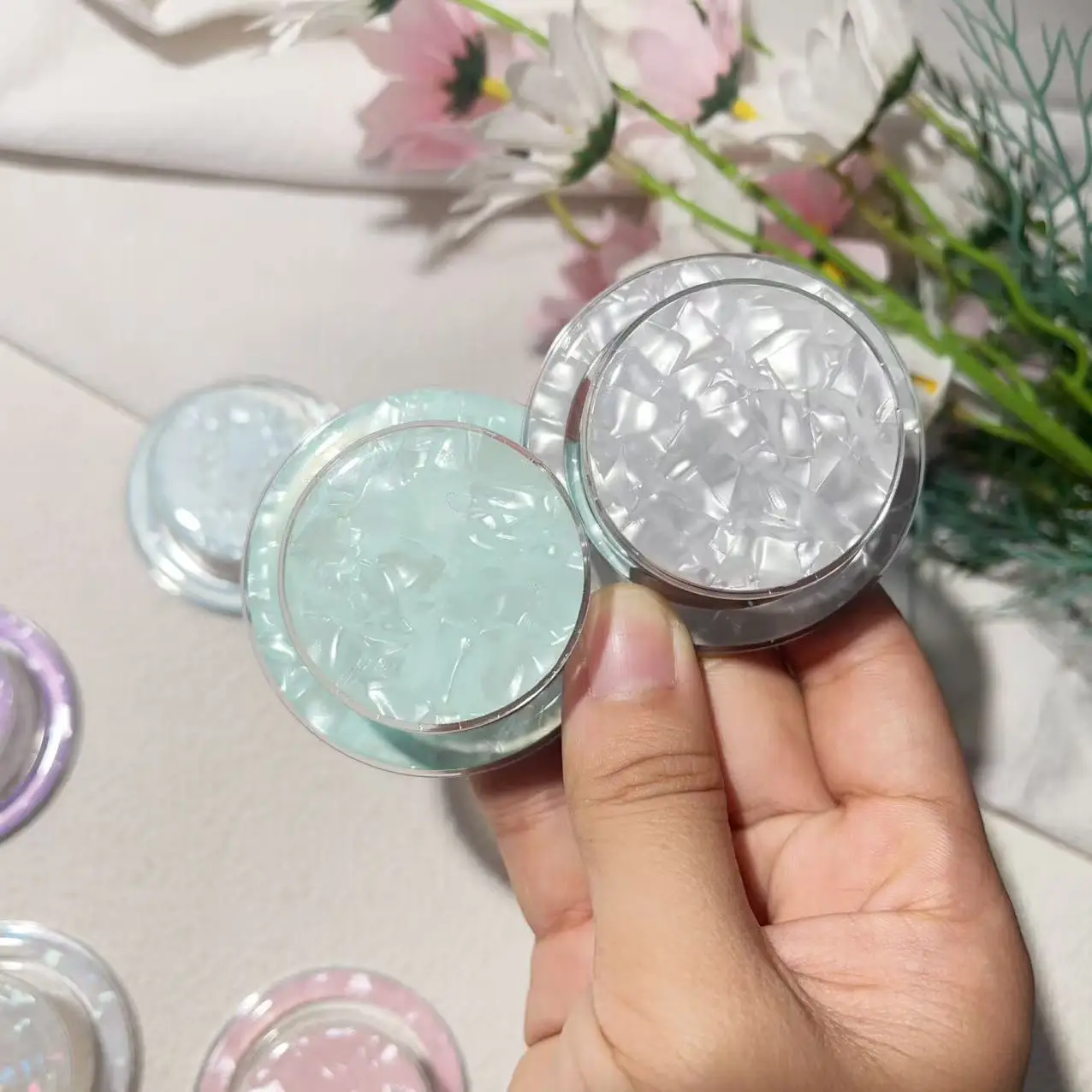 Penyangga Ponsel Magnetik Bulat Berkilau Mewah Warna-warni Griptok Stand untuk iPhone 17 16 15 untuk Magsafe Smart Tok