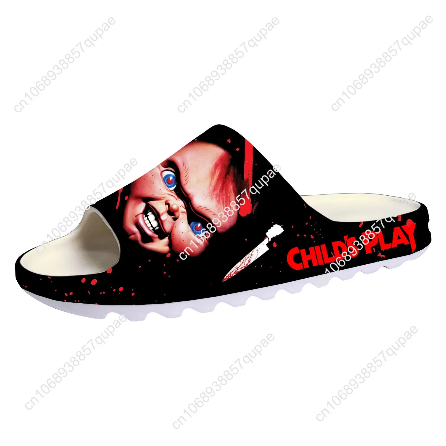 Horror Childs Play Chucky Soft Sole Sllipers Home Clogs Mens Womens Teenager Custom Made Sandals Water Shoes On Shit  Step in