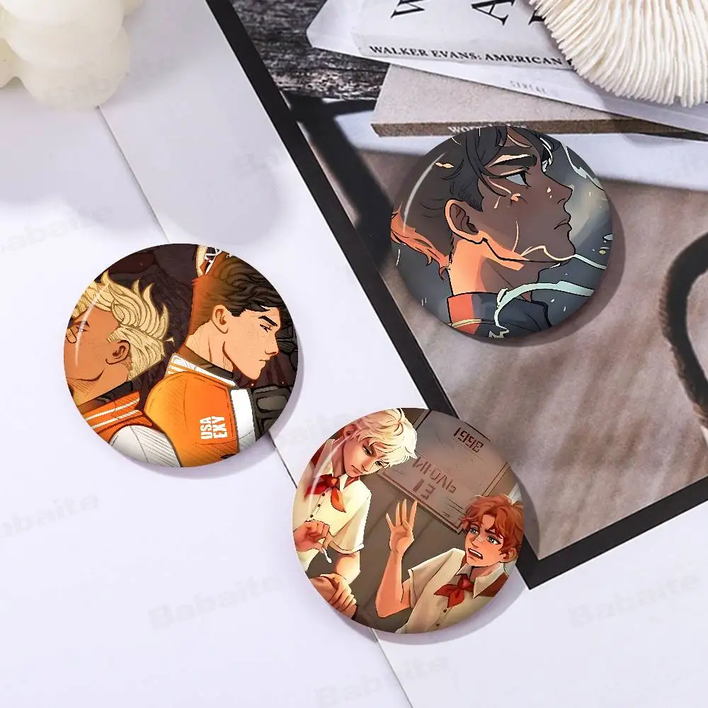 The FoxholeS Court Anime Soft Button Pin Round Metal Badge Lapel Pin Parts Gift Friends Kid Jewelry