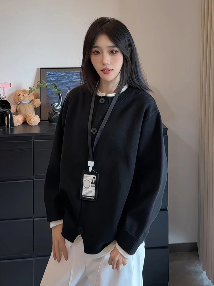 

Мужской вязаный свитер Cleanfit, имитация двухслойности, повседневный, осенне-зимний, винтажный, в стиле lazy fashion, верхняя одежда с длинным рукавом