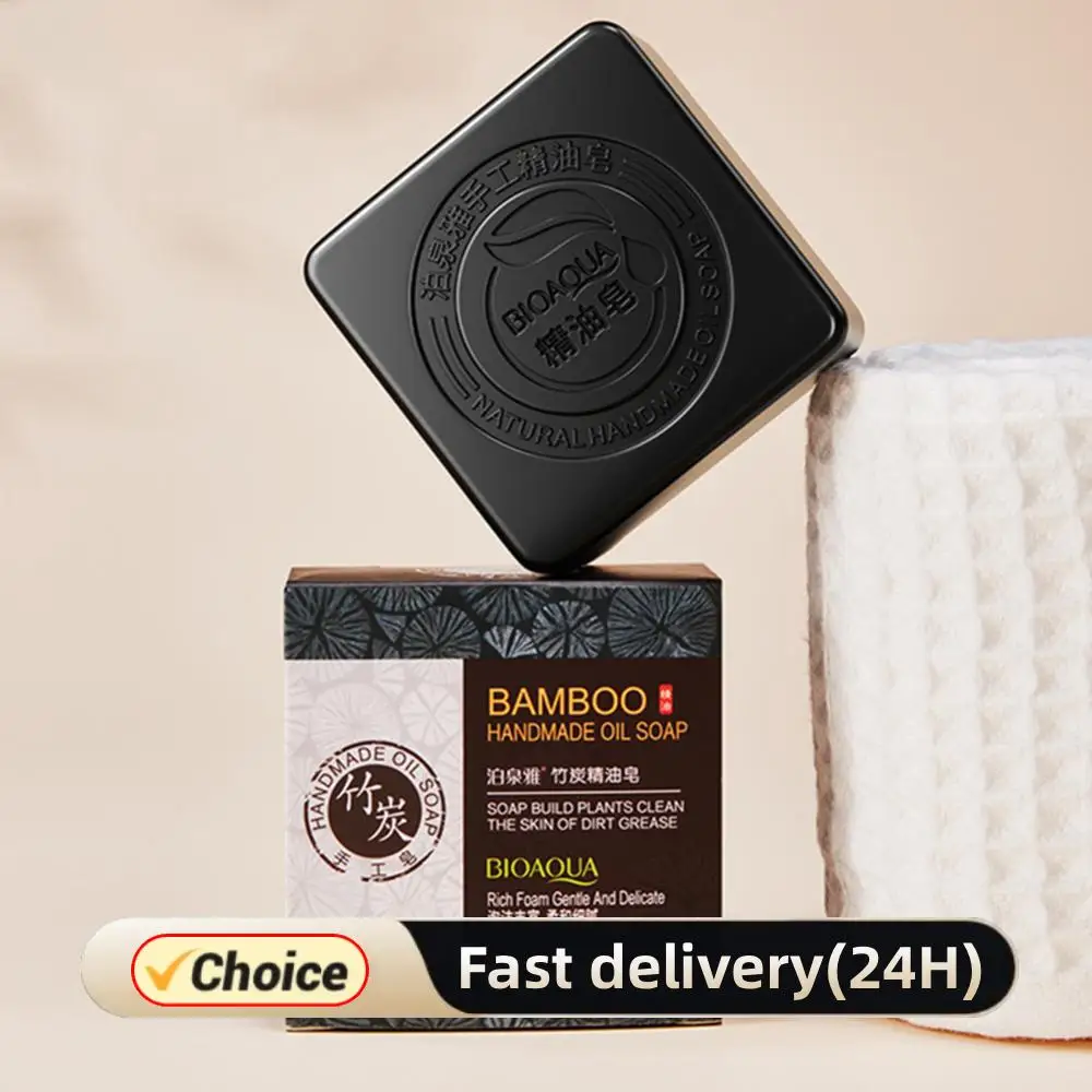 

Отбеливающее мыло с бамбуковым углем, очищающее, удаляющее темноты от прыщей, мыло с эфирным маслом для женщин и мужчин, очиститель для лица и тела