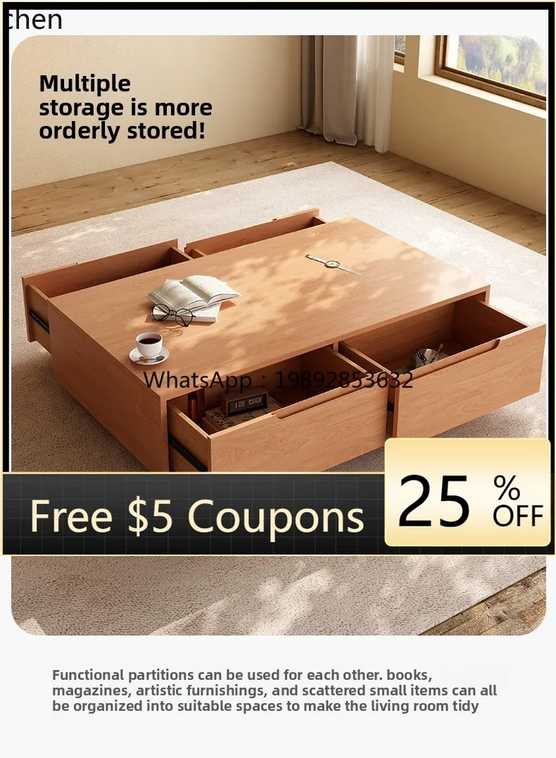 

all solid wood coffee table simple modern tea table living room log style tea table