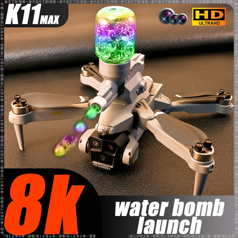 K11Max Drone With 8K Professional Camera Paintball Launcher Brushless Motor Drone Three-Camera HD Camera Remote Control Dron Toy