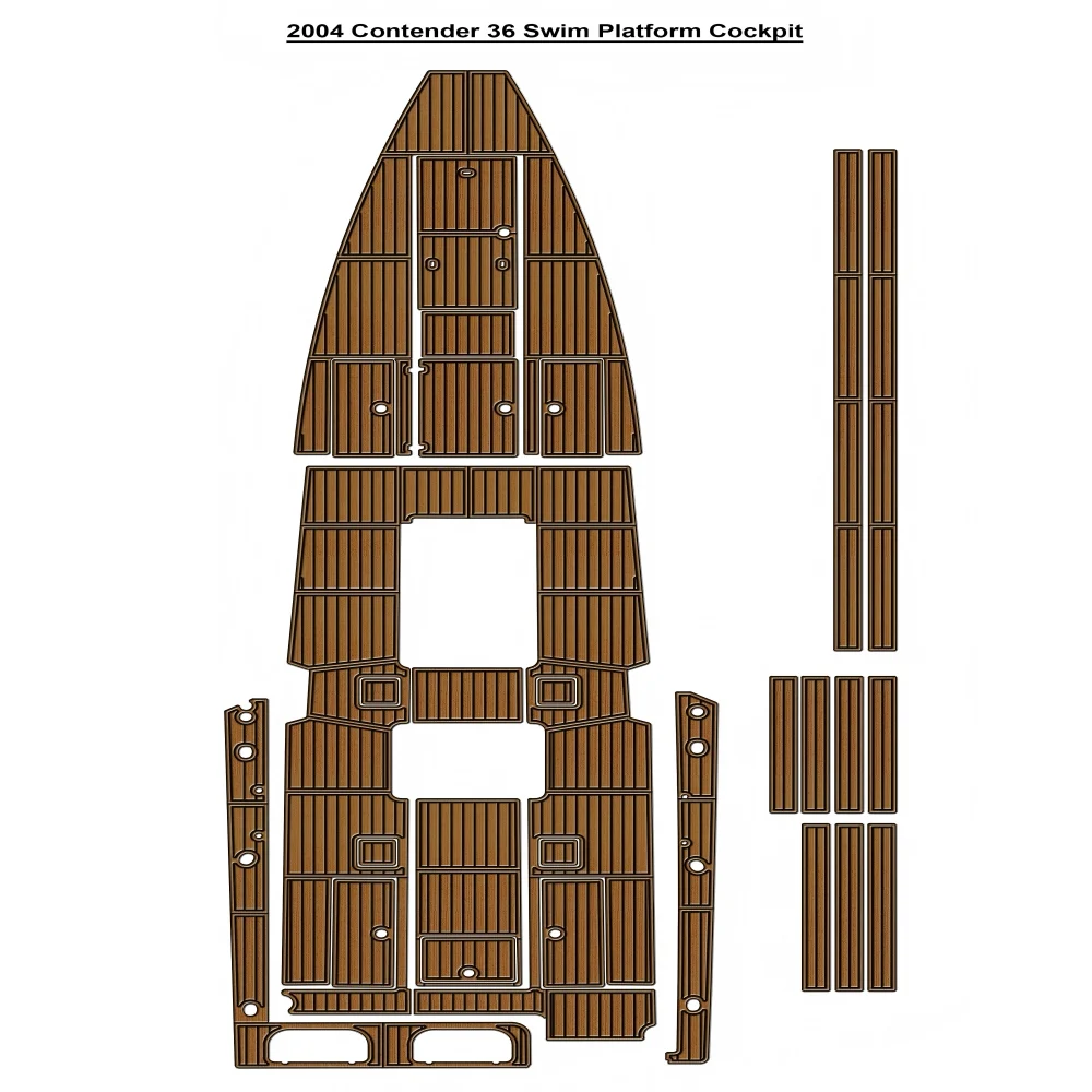 

2004 Contender 36 Swim Platform Cockpit Pad Boat EVA Foam Faux Teak Deck Floor Mat SeaDek Gatorstep Style Self Adhesive dm62fh7