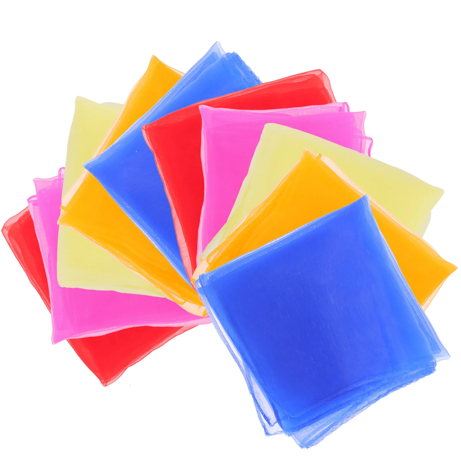 

10 Pcs Candy Colored Gauze Scarves Sensory Toys Juggling Props Kids Performance Bright Colors Visual Play Square