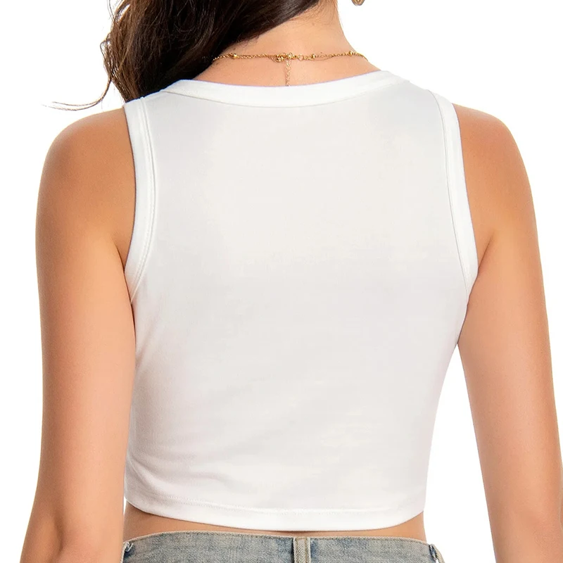 Blanc dames Y2k Camis vêtements femmes beauté sans manches porter 2000S Sexy licou jupe courte léopard amour vêtements débardeurs