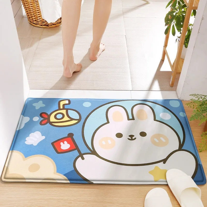 

Приветственный коврик с кроликом для входной двери, уличный входной коврик с принтом, нескользящий коврик для ног для кухни, спальни, домашний декор, забавный детский коврик