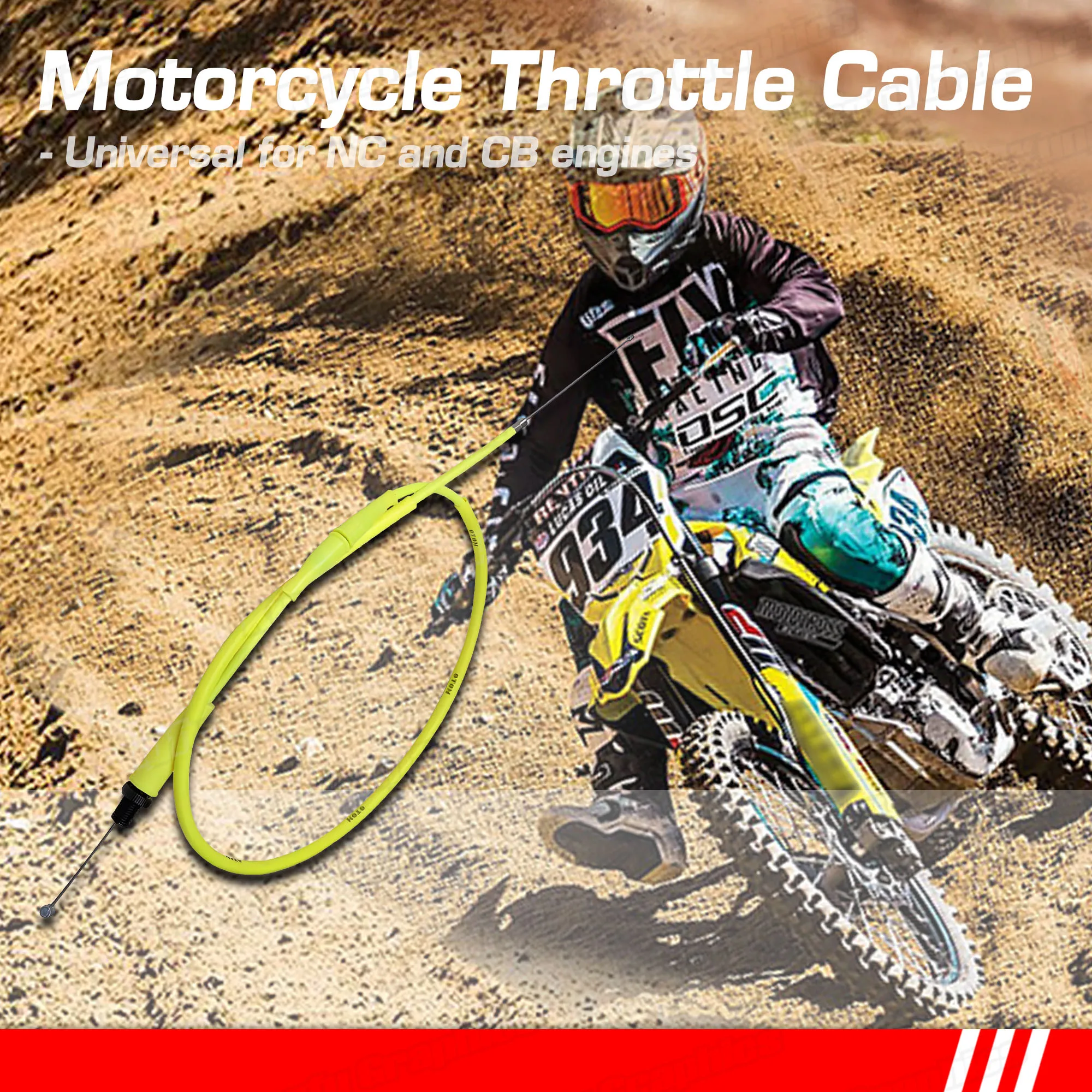 

Adjustable Motorcycle Throttle Cable Hose Accelerator Straight Connection for Dirt Bike CB NC Engines Motocross Enduro