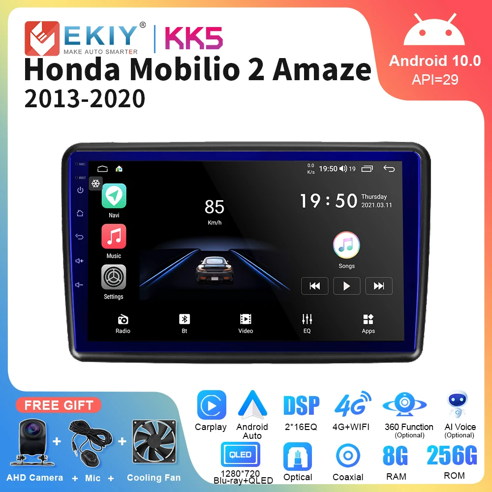 

EKIY KK5 автомобильный радиоприемник Android для Honda Mobilio 2 Amaze 2013-2020 RHD мультимедийный плеер навигация GPS Carplay Android авто стерео