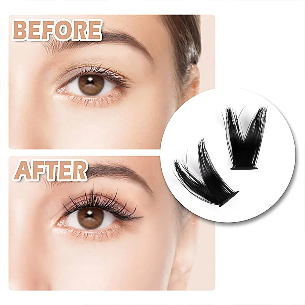 Cluster Lashes 200pcs DIY Eyelash Extension D Curl Long Individual Lashes Mixed Tray Faux Mink Lash Clusters Extensions