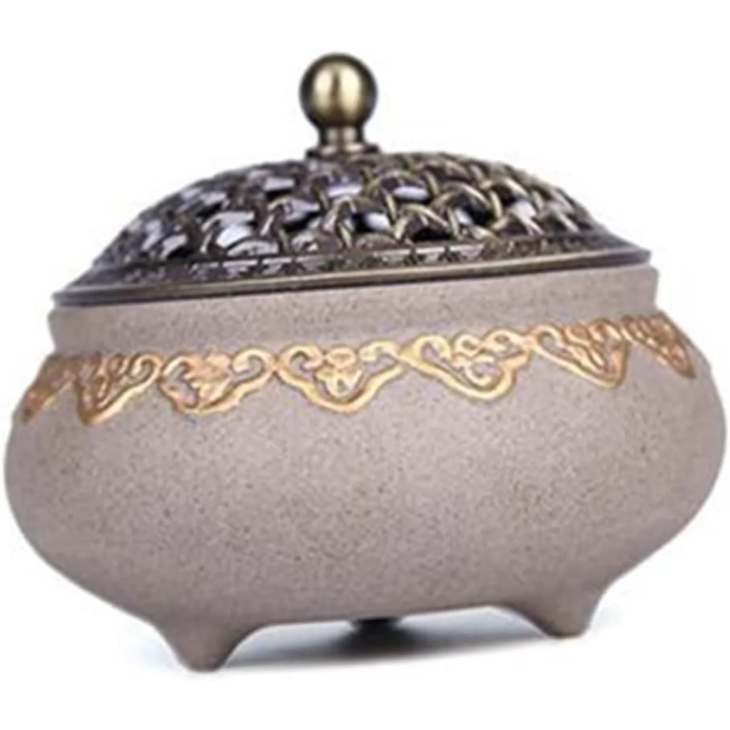

Vintage Censer Burner Holder Diffuser Vintage Decor Sandalwood Sticks Holder Stand Metal Brackets Holder Ceramic Stand Des