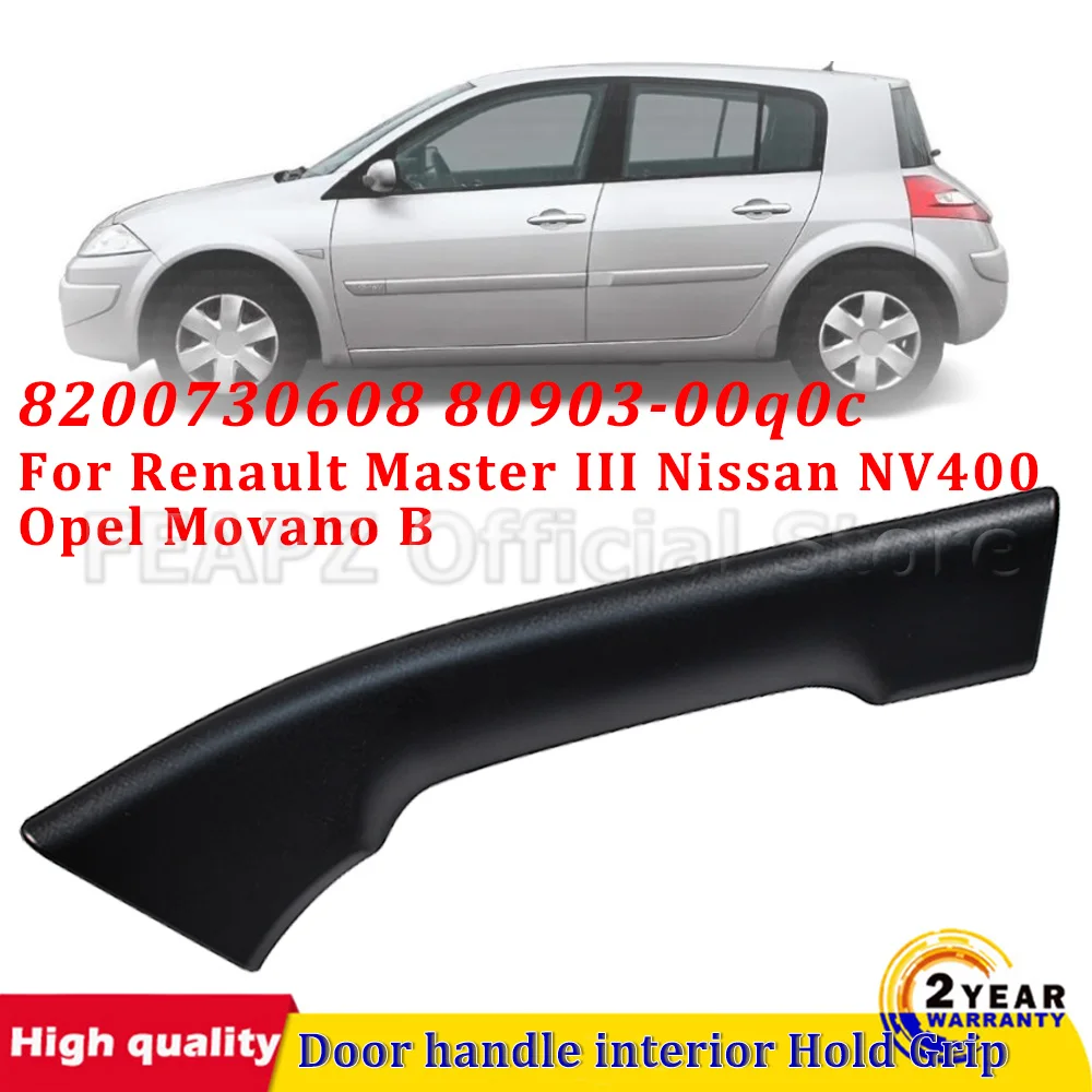 Manija de puerta delantera izquierda para coche, tirador de agarre interior 8200730608 80903-00q0c para Renault Master III Nissan NV400 Opel Movano B, 1 ud.