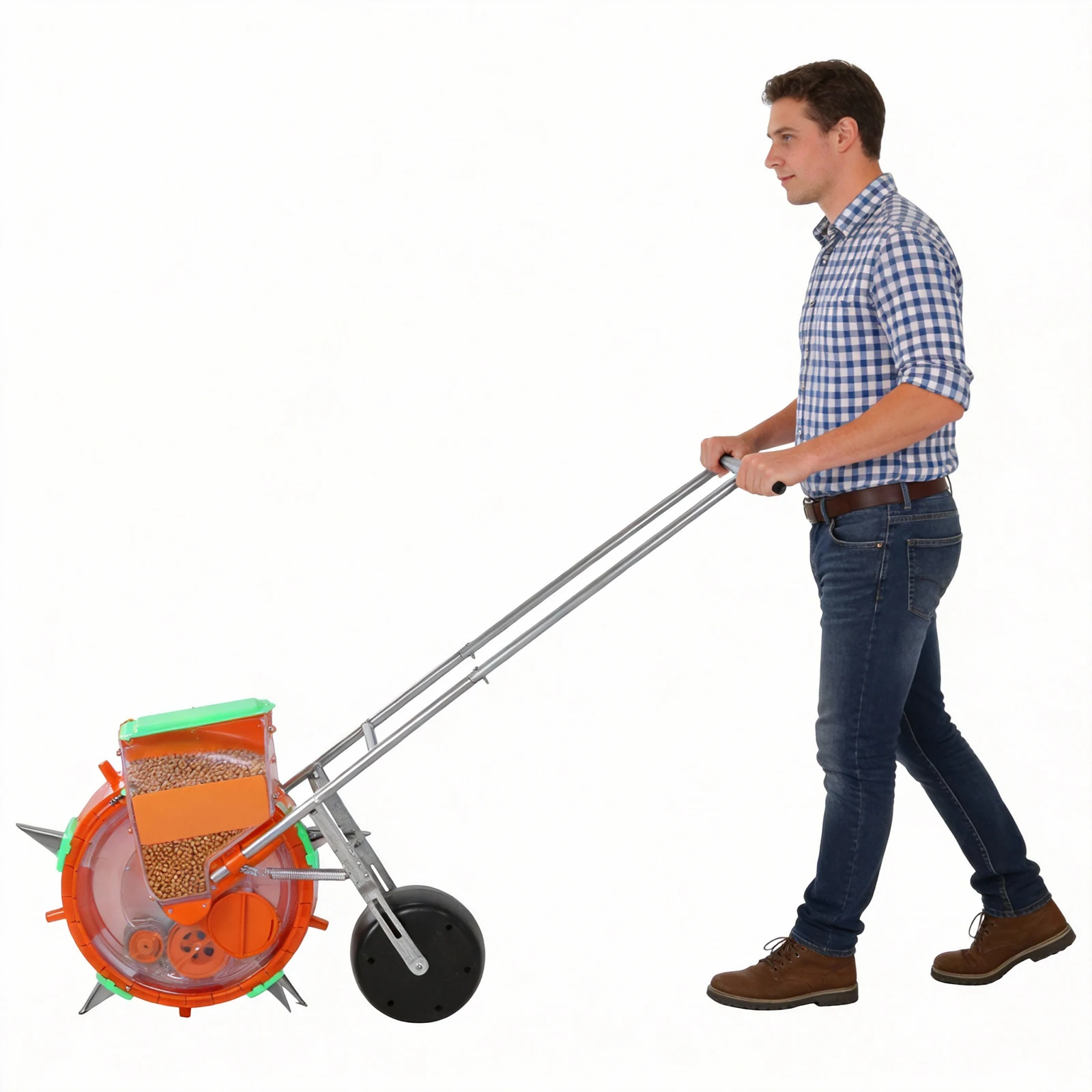 

Сеялка-ролик с 5 отверстиями, регулируемая глубина посадки, аппликатор для семян и удобрений, расстояние между рядами 33 см, для сои, арахиса, хлопка