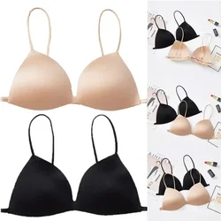 Soutien-gorge ultra fin sans armature en acier, sans bretelles, confortable, invisible, sans couture, sous-vêtement noir push up pour femmes