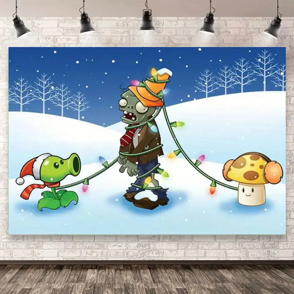 Zdjęcie 6: Gra Plants &vs. Z-Zombies Theme Birthday Party Tło Fotografia Rekwizyty Dekoracja Dziecięca Impreza Dostawy Rekwizyty Prezenty