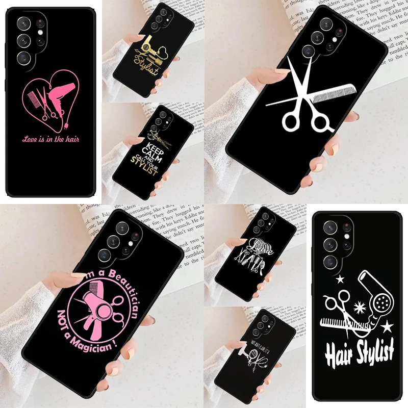 Barber Shop Hair Stylist Phone Case For Samsung Galaxy S24 S23 S22 S21 Ultra S10 Note 10 Pro S20 Plus FE S9 S8 Cover