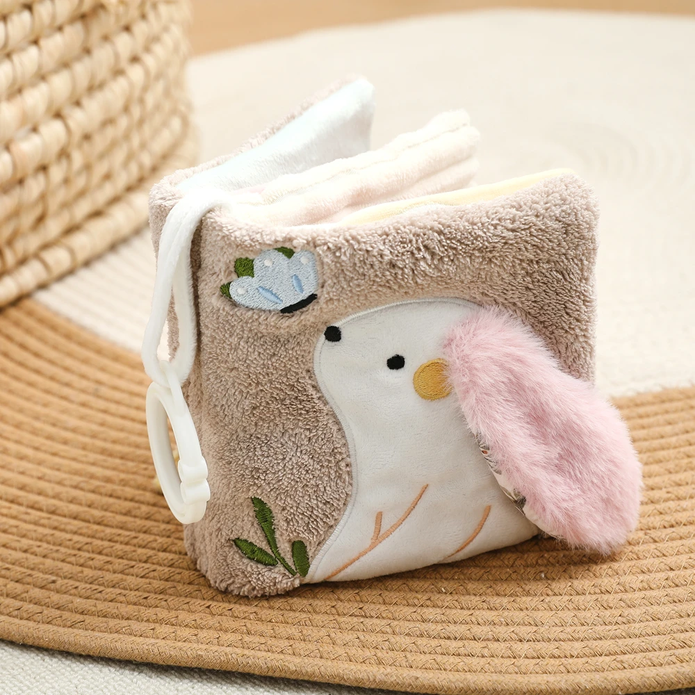 Garden Friends Soft Cloth Book – Rabbit & Butterfly Theme Baby Toys, Sensory Soft Toys with Mirror & Bell, Baby Learning Gift