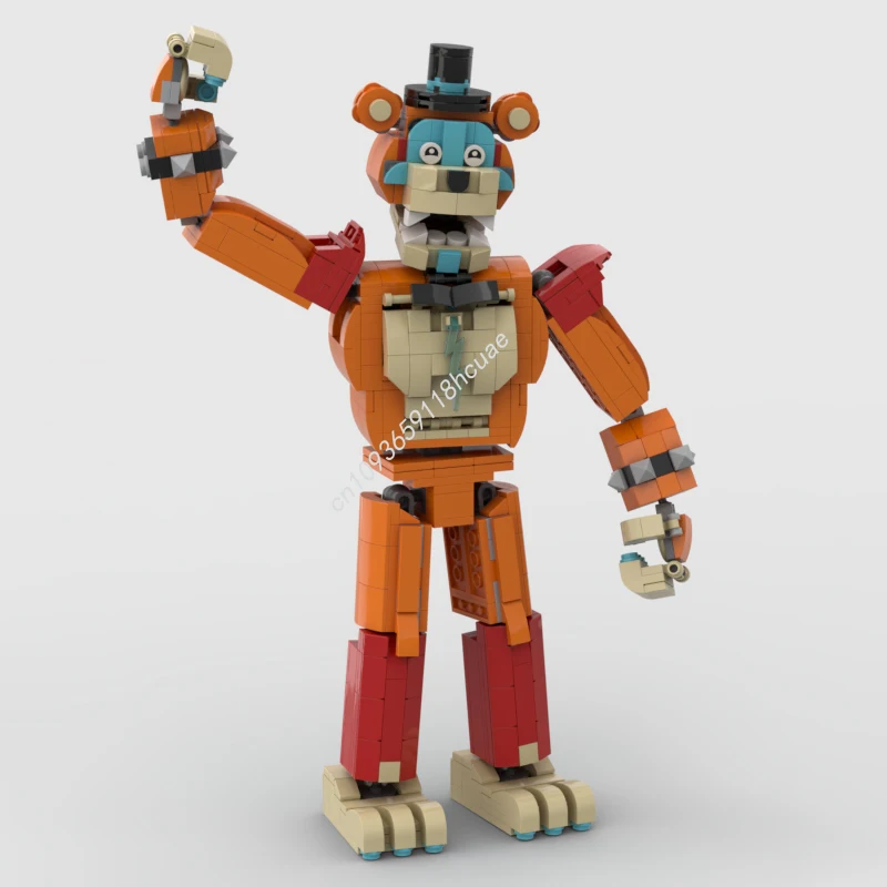 

698pcs MOC Glamrock Freddyss FNAFes Building Blocks Christmas Inspiring DIY Creative Architecture for Skilled Fans Educa Gift