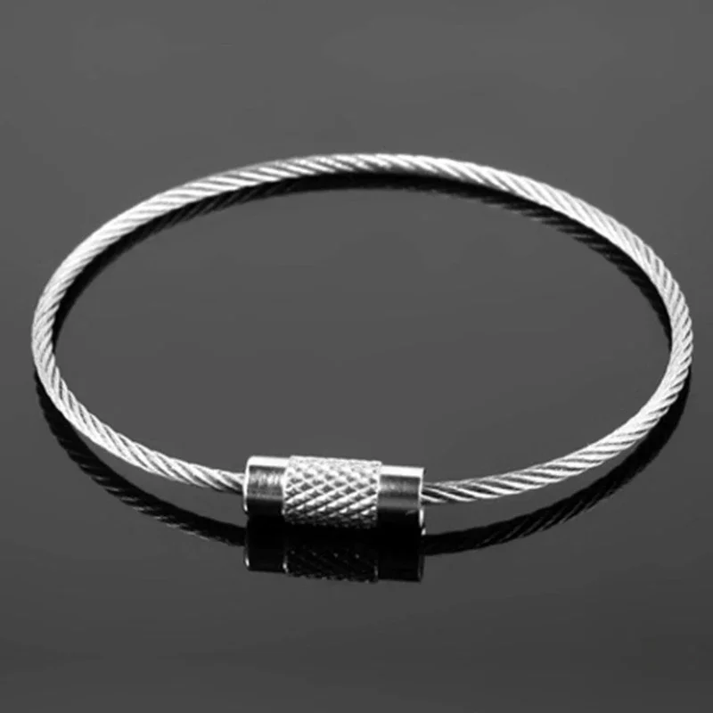 Stainless Steel Wire Keychains 1.5mm 5.91 Inches craft Cable for Key Ring for Hanging Luggage Tags or Tags