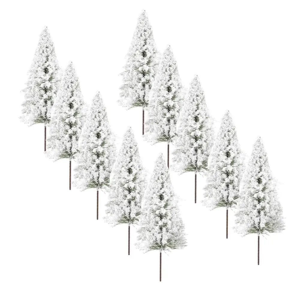 

10pcs White Cedar Model Trees Sandtable Scenery Landscape Miniatures for Railroad Model Diorama