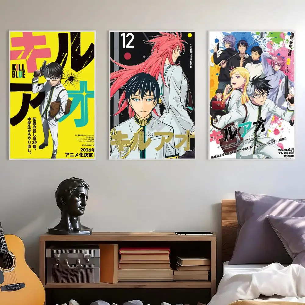 New Anime K-Kill Blue‌ Poster HD Art Mural Wallart Waterproof Vintage Print Decor for Home Decoration DIY Durable