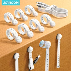 Joyroom 6/12PCS Magnetic Cable Management Ties Wire Organizer 11cm Cable Holder Adjustable Hook & Loop Organizer Straps JR-ZS422