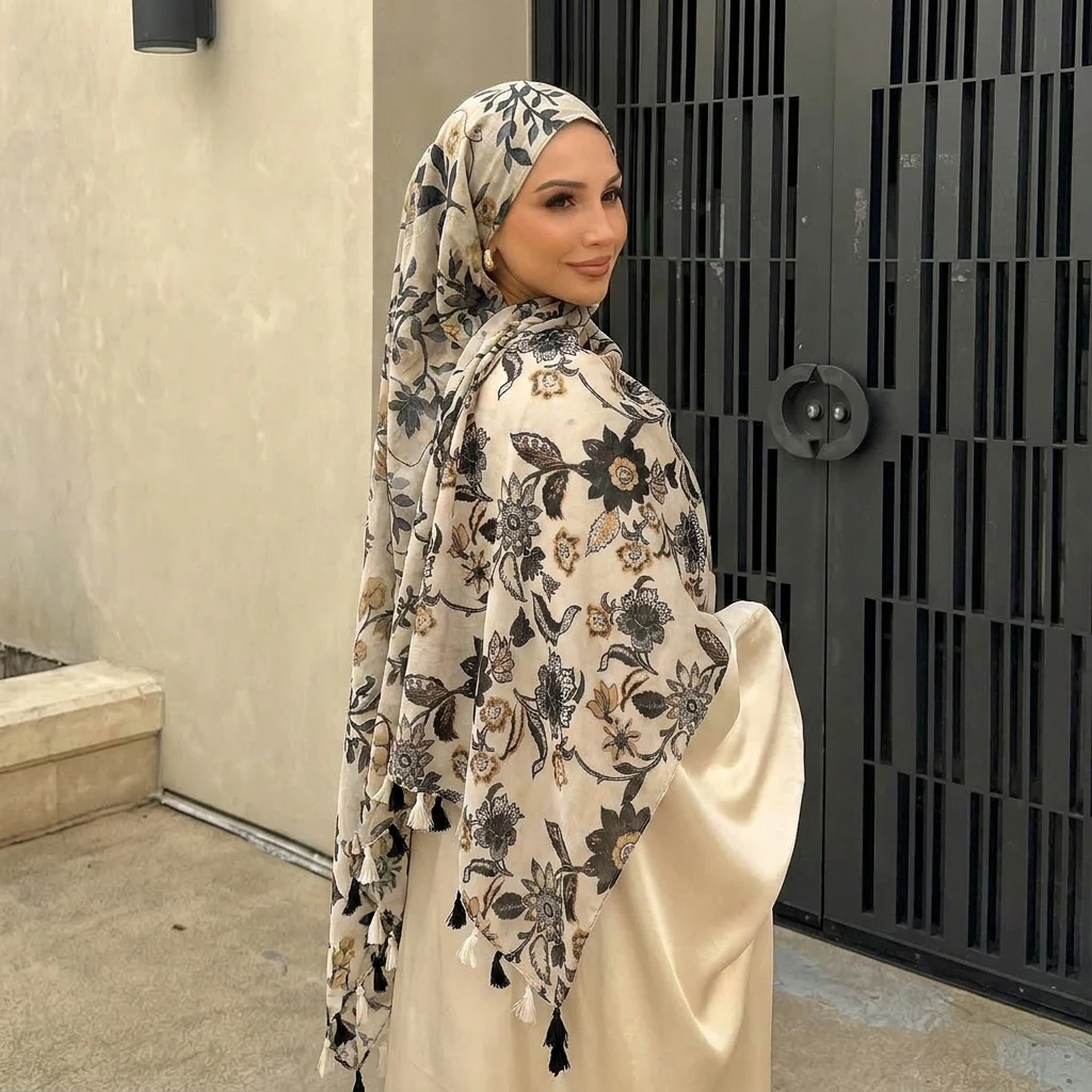 

New Fashion Summer Women Scarf Bohemia Flower Beach Hijab Shawls and Wraps Female Foulard Echarpe Designer Pashmina Bandana 2026
