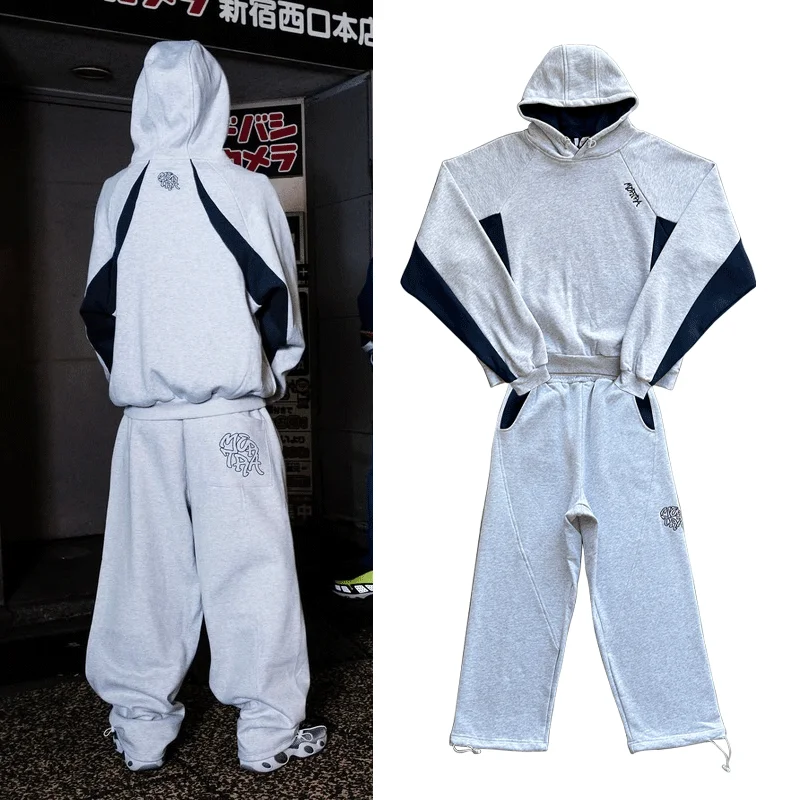 

Mertra Embroidery Tracksuit Clothes y2k Harajuku Fashion Hip Hop Street styl Men / Women Casual Sportswear Hoodies Pants Set