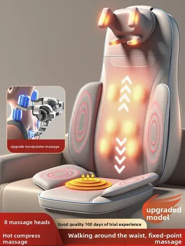5 Vibrations Waist Hips Electric Back Massager Cervical Massage Chair Seat Cushion for Body Shiatsu Heated Kneading Relaxarion