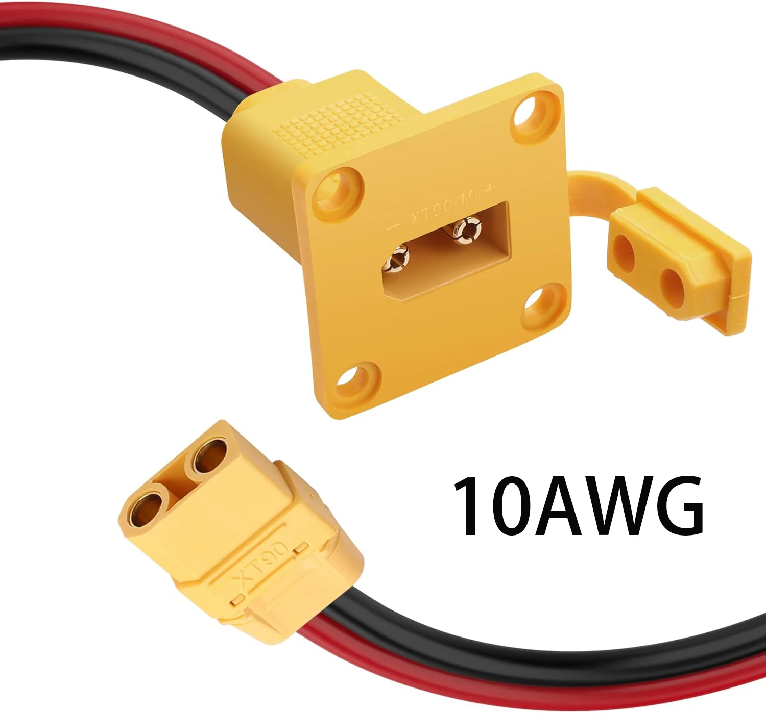

Кабель JMUYTOP 3FT 10AWG XT90 для панельного монтажа (штекер-гнездо), усиленный, для солнечных генераторов/аккумуляторов LiPo/адаптеров для FPV-дронов