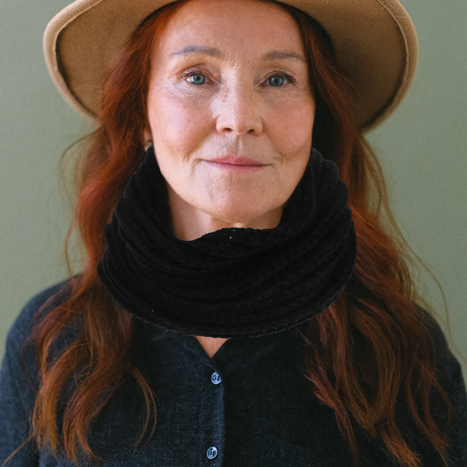 وشاح صغير محبوك سميك دافئ حلقة الرقبة التبعي للرجال النساء الشتاء أزياء الشارع الشهير وشاح المنسوجة متماسكة