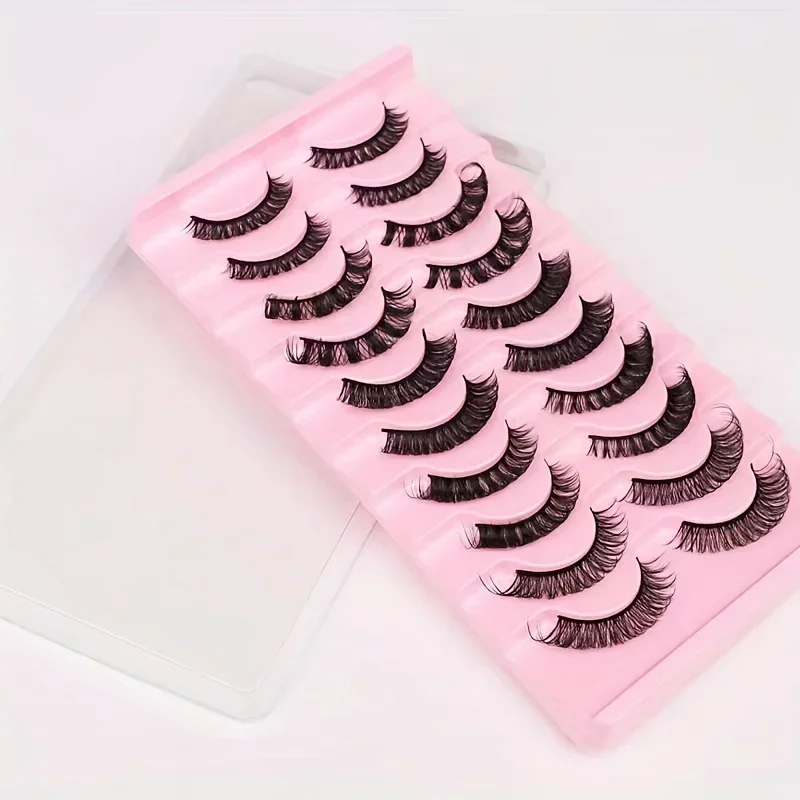 10 คู่ขนตา D Curl รัสเซียขนตา 3D Mink Eyelashes Reusable Fluffy รัสเซีย Strip Lashes ขนตา