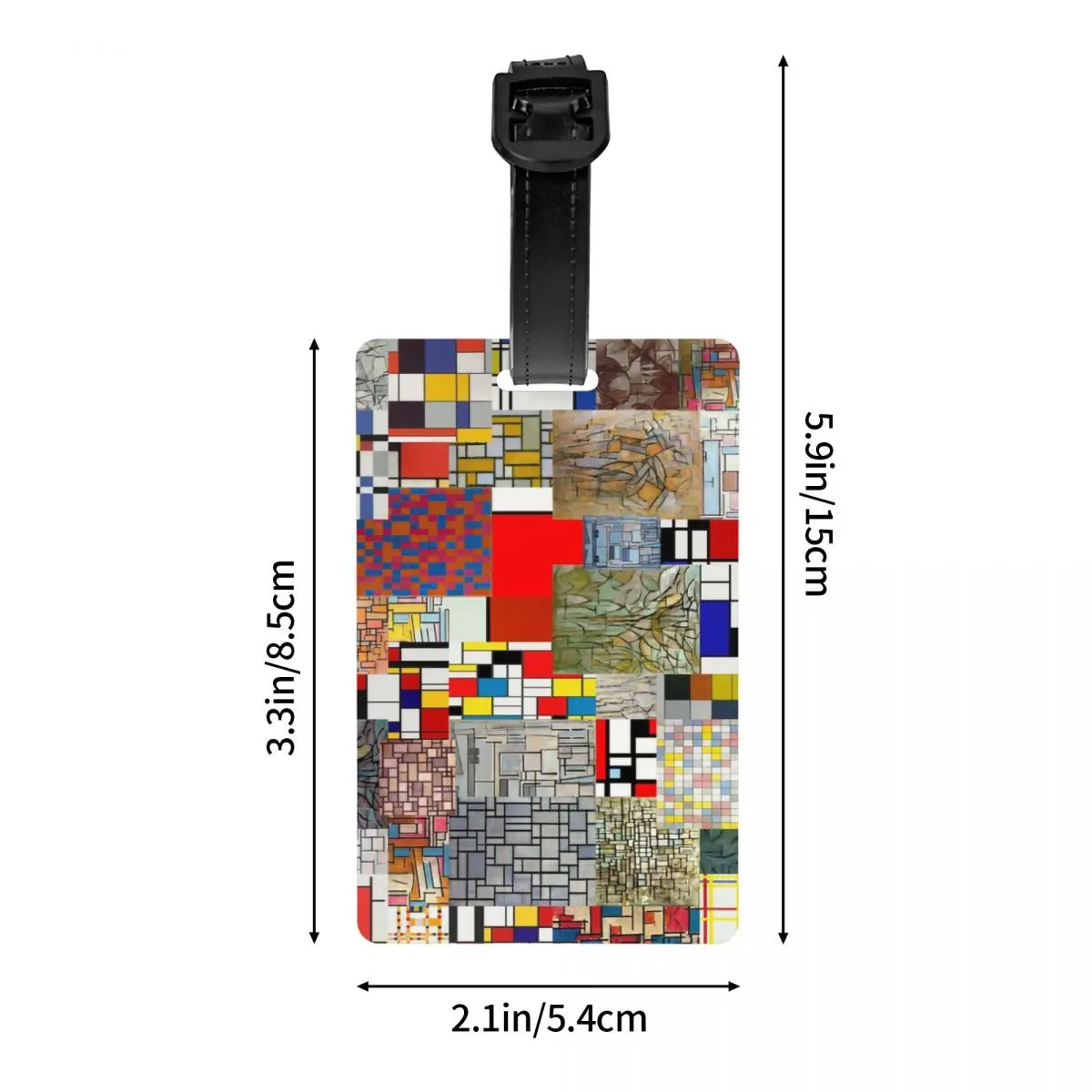 Spersonalizowana etykieta bagażowa Piet Mondrian De Stijl ochrona prywatności abstrakcyjna sztuka etykietki na bagaż torba podróżna etykiety walizka