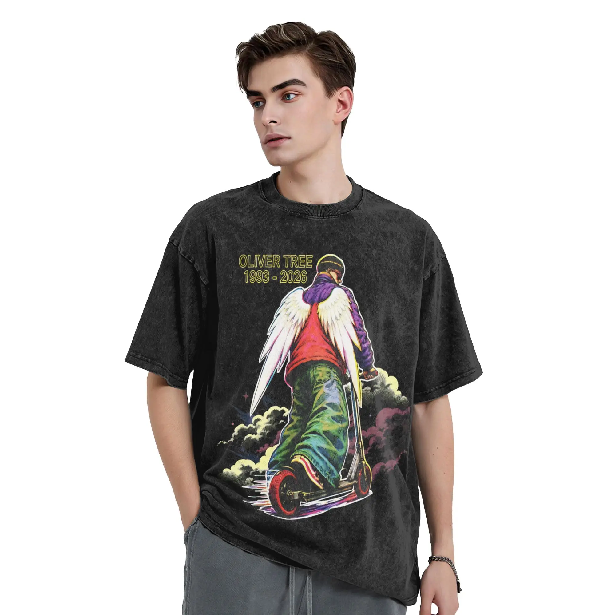 Fashion Olivers Trees Rest In Peace Memorial Washed Tshirts Unisex Round Neck Short Sleeve Tops  100%Cotton Summer Clothing