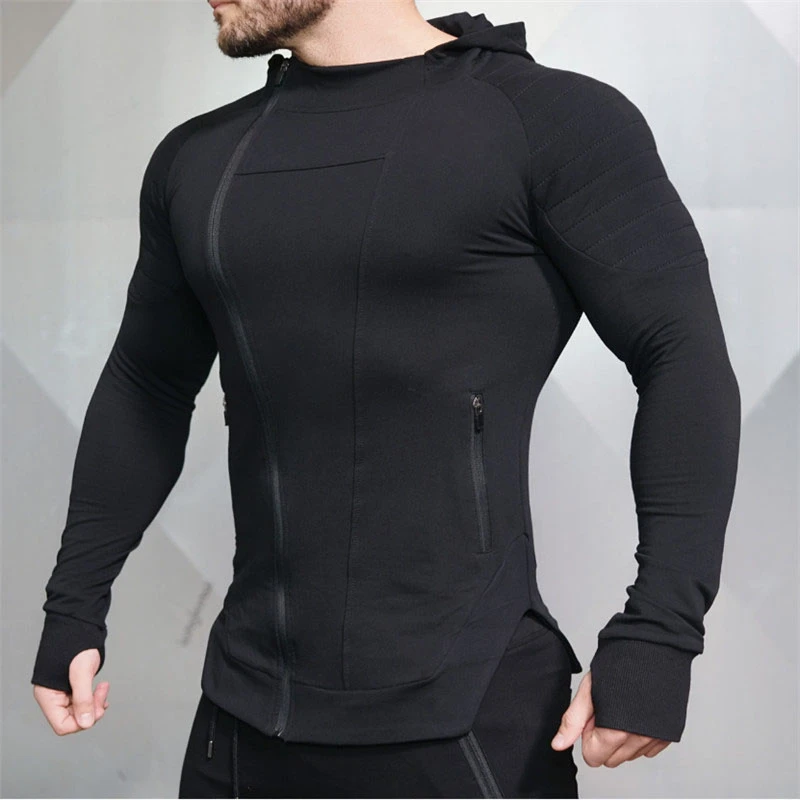 Men Hoodies Gym Sport MMA Running Training Fitness Bodybuilding Sweatshirt Outdoor Sportswear Male Hooded Jacket Tracksuit 2023