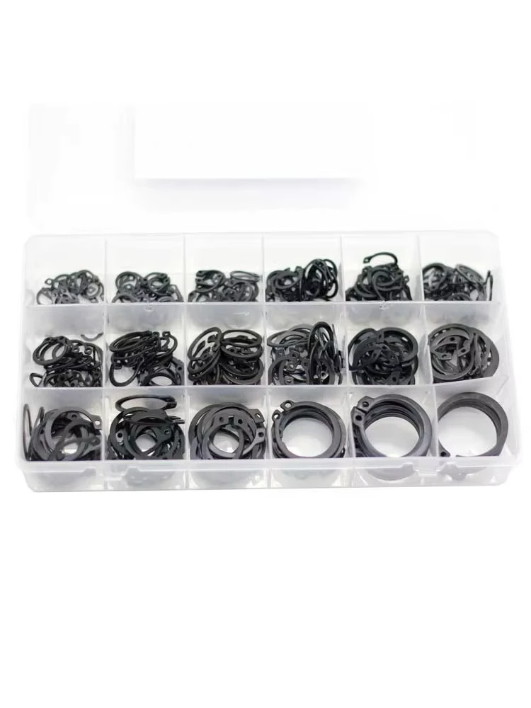 C Clips Snap Rings Kit, Stainless Steel and 65Mn steel Rust and corrosion resistance, for axles, automobiles, machinery