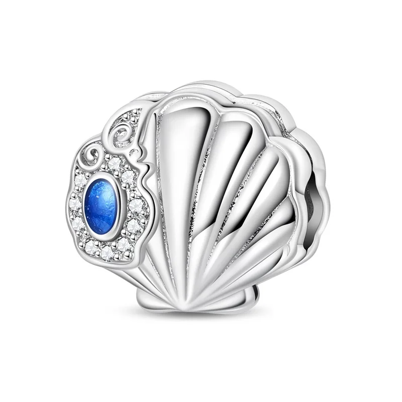 

Original 925 Sterling Silver Exquisite Shell Charms Beads Sparkling CZ Zircon Dangle Fit Bracelet DIY For Women Jewelry Gifts