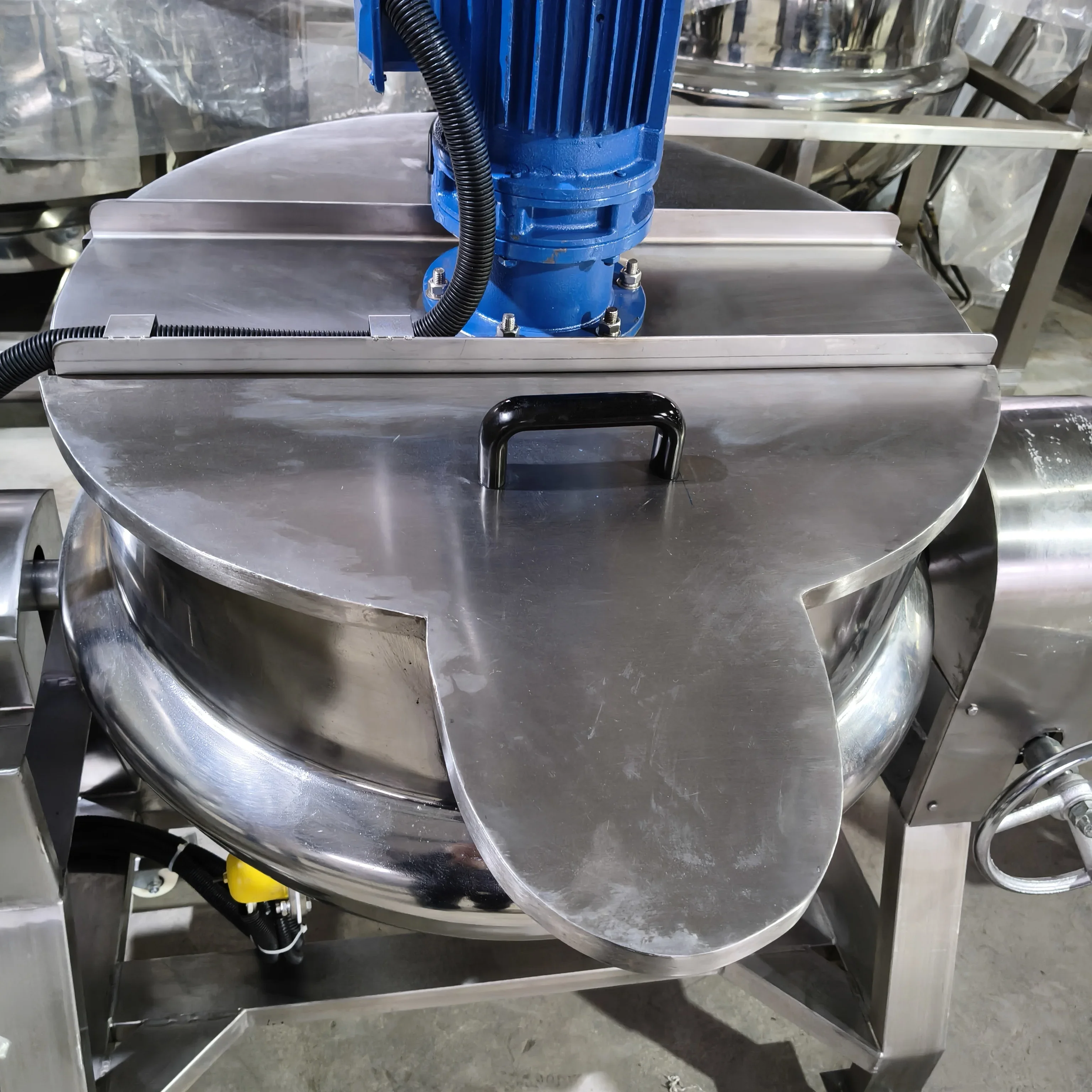 Automatic Stirring Jacketed Kettle Sandwich Cooker, Braising Double-layer Pot for Sauce, Jam, Soup, and Food Processing