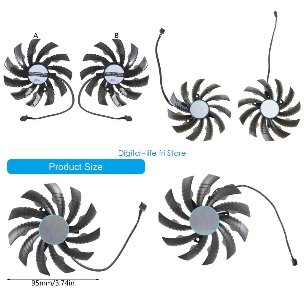 E06D 95MM Graphics Card Cooling Fan For 3050 3060 3060TI Video Card Radiator Enhances Optimaled Heat Dissipation