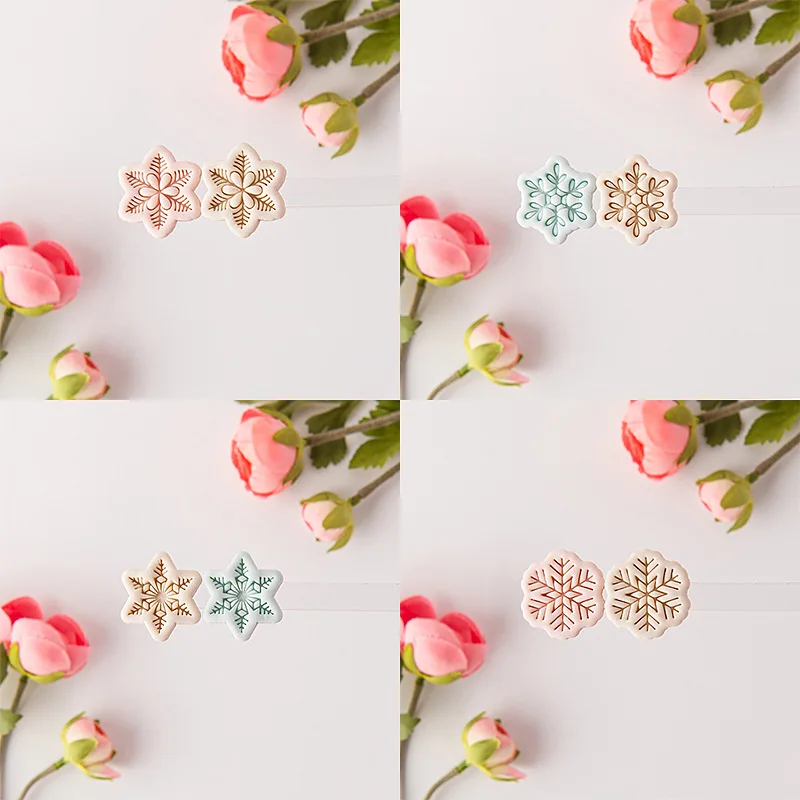 SNASAN Snow Christmas Series Snowflake Clay Cutters Embossing Molds High-Precision DIY Handmade Earrings Jewelry Making