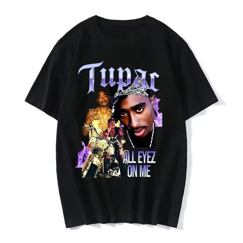 T-shirt moda Rapper Tupac Top Hip Hop Street Wear T-shirt a maniche corte T-shirt da uomo e da donna Harajuku Abbigliamento oversize